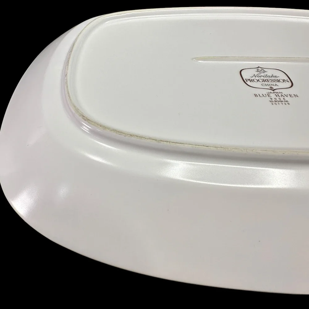 Blue Haven Noritake‎ Oval Vegetable Serving Bowl Rectangle Serving Platter 9004